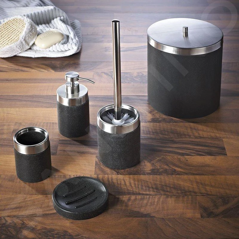 Sapho Ridder Stone - Zeepdispenser, Zwart/chroom 22010510 - Afbeelding 3