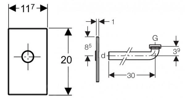 Geberit Toebehoren - Afbouwset Voor Wastafel Met Inbouwsifon, Alpine Wit 115.416.11.1 - Afbeelding 2