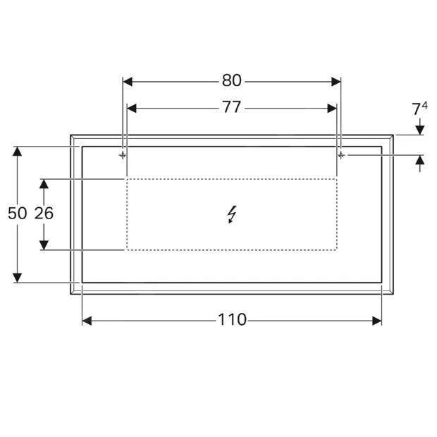 Geberit Citterio - Spiegel Met LED Verlichting 1184x584 Mm, Eik Beige 500.570.JI.1 - Afbeelding 2