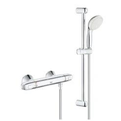 Grohe Grohtherm 1000 - Douchesysteem Met Thermostaatkraan Wandmontage, 2 Straalsoorten, Chroom 34557001