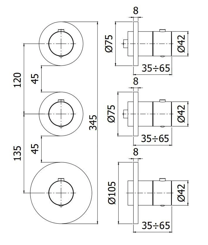 Paffoni Modular Box - Thermostatische Inbouwkraan, Voor 2 Uitgangen, Mat Zwart MDE018NO - Afbeelding 2