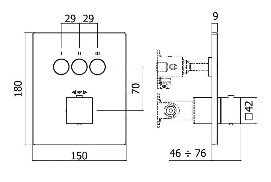 Paffoni Compact Box - Thermostatische Inbouwkraan, Voor 3 Uitgangen, Mat Wit CPT519BO - Afbeelding 2