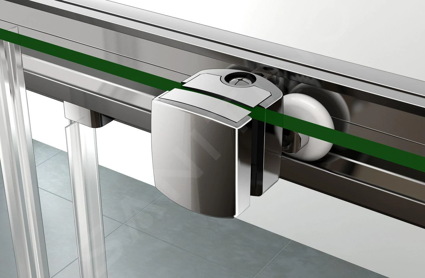 Lansanit LitIN Vati - Douchecabine 4 Delig 900x900 Mm, Glanzend Aluminium/helder Glas QR99-190-C - Afbeelding 6