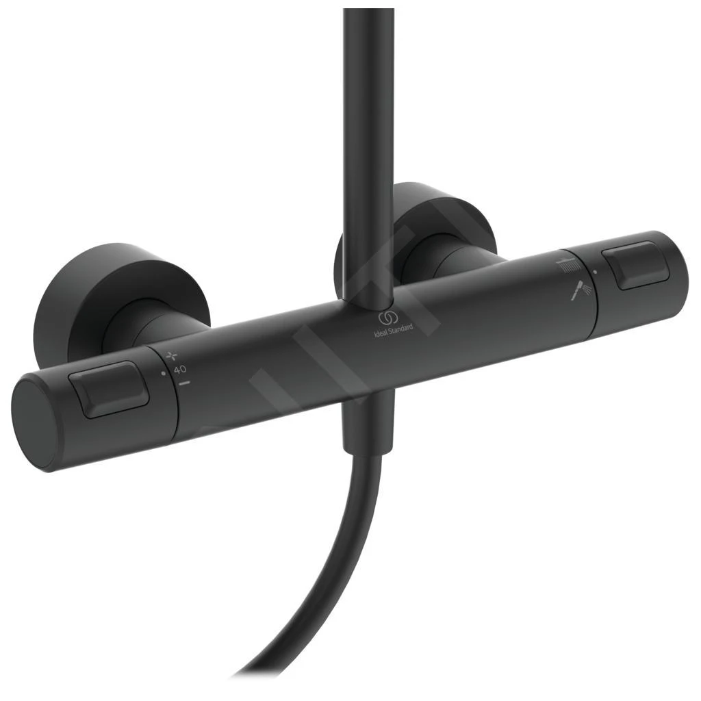 Ideal Standard CeraTherm - Doucheset T25 Met Thermostaatkraan, 200 Mm, 1-jet, Zwart A7546XG - Afbeelding 5