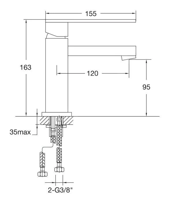 Steinberg 160 - Wastafelkraan, Chroom 160 1010 - Afbeelding 2
