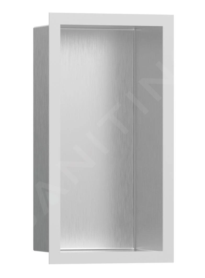 Hansgrohe XtraStoris Individual - Inbouwnis Met Designlijst, 300x150x100 Mm, Geborsteld Rvs/mat Wit 56094700
