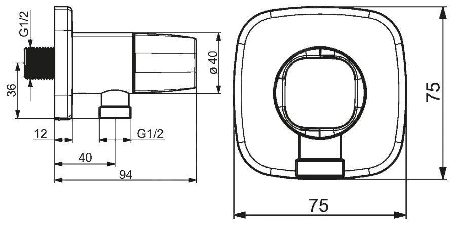 Hansa Living - Wandaansluitbocht Met Stopkraan, Chroom 51570183 - Afbeelding 2