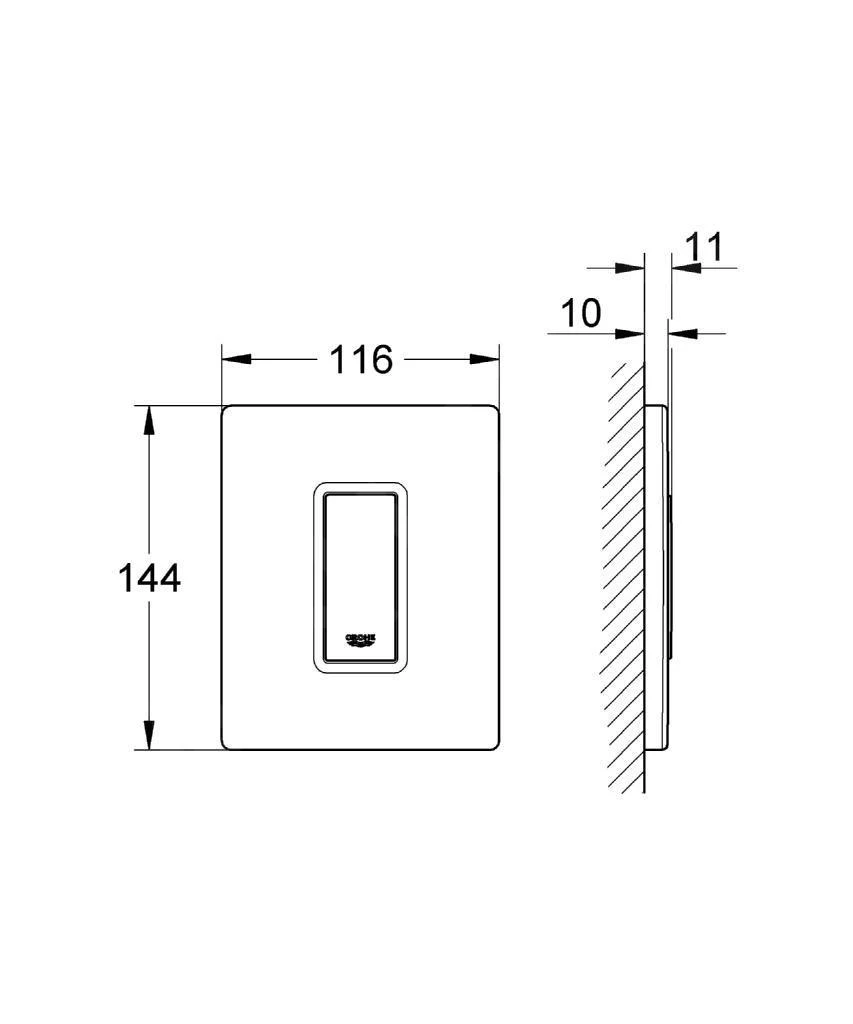 Grohe Skate Cosmo - Bedieningsplaat, Mat Chroom 38784P00 - Afbeelding 2