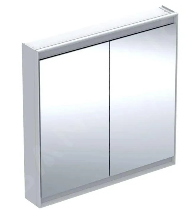Geberit ONE - Spiegelkast Met LED-verlichting, 900x900x150 Mm, 2 Deuren, Aluminium 505.813.00.1