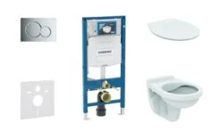 Geberit Duofix - Set Voorwandinstallatie, Closet Alpha Met WC-zitting, SIGMA01 Bedieningsknop, Glanzend Chroom 111.300.00.5 ND2