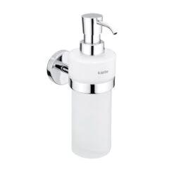 Kielle Aura - Zeepdispenser Met Houder, Mat Glas/chroom 40102010