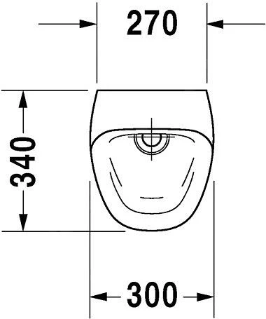 Duravit DuraStyle - Urinoir, Afval Achteraan, Rimless, Wit 2806300000 - Afbeelding 2