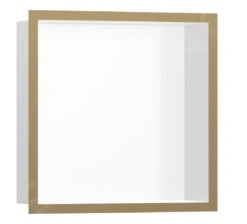 Hansgrohe XtraStoris Individual - Inbouwnis Met Designlijst, 300x300x100 Mm, Mat Wit/geborsteld Brons 56099140