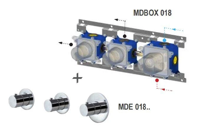 Paffoni Modular Box - Thermostatische Inbouwkraan, Voor 2 Uitgangen, Mat Zwart MDE018NO - Afbeelding 4