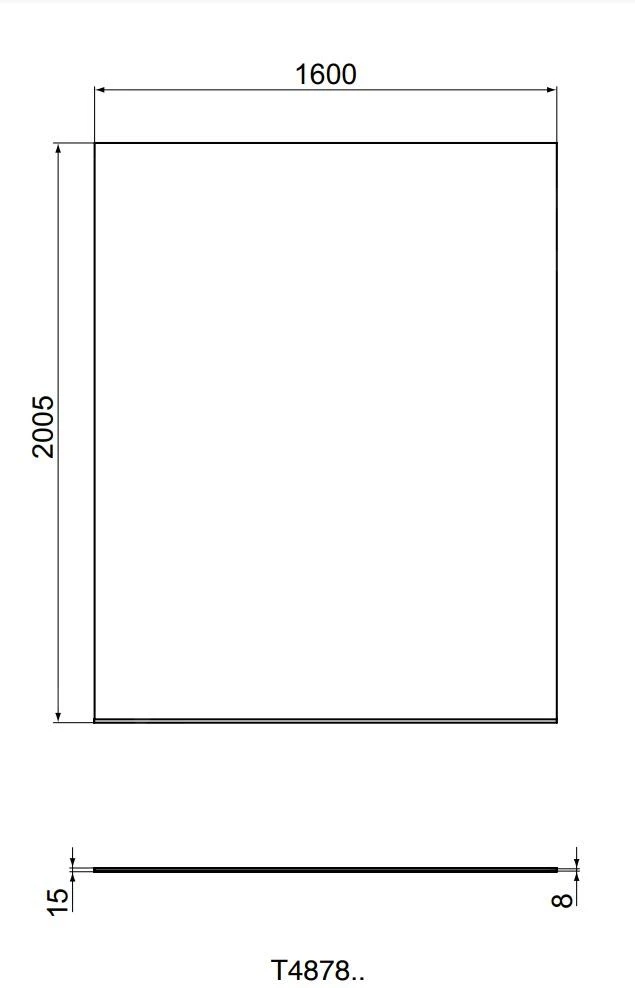 Ideal Standard I.Life - Douchewand 1600 Mm, Silver Bright/helder Glas T4878EO - Afbeelding 2