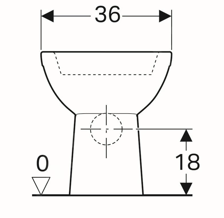 Geberit Selnova - Staande Toiletpot, Afval Achteraan, 670x360 Mm, Wit 500.282.01.1 - Afbeelding 4