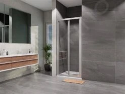 Lansanit LitEX Briano - Vouwdeur Douche 900 Mm, Glanzend Aluminium/helder Glas BF90-190-C