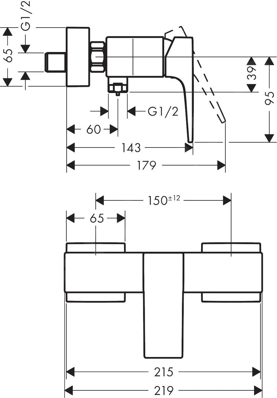 Hansgrohe Metropol - Douchekraan, Geborsteld Zwart Chroom 32560340 - Afbeelding 2
