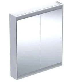 Geberit ONE - Spiegelkast Met LED-verlichting, 750x900x150 Mm, 2 Deuren, Aluminium 505.812.00.1