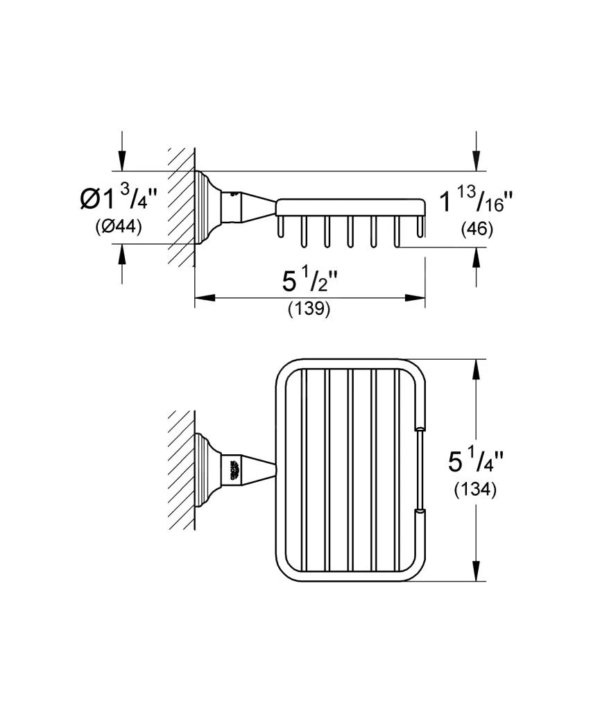 Grohe Essentials Authentic - Hoekplanchet, Geborsteld Nikkel 40659EN1 - Afbeelding 2
