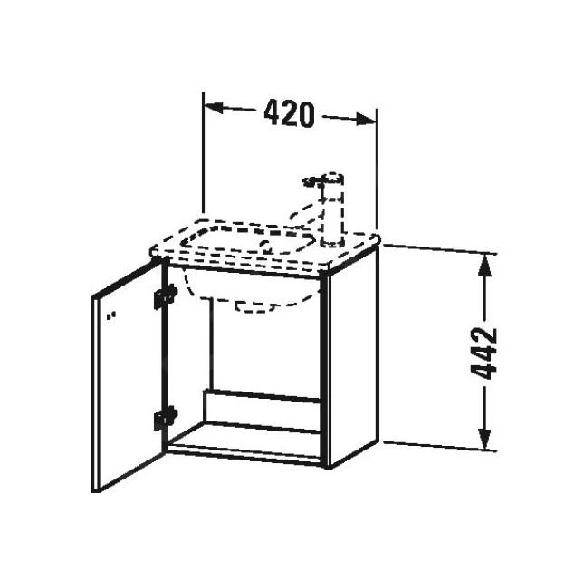 Duravit Brioso - Wastafelonderkast 442x420x289 Mm, Links, 1 Deur, Glans Wit BR4000L2222 - Afbeelding 2