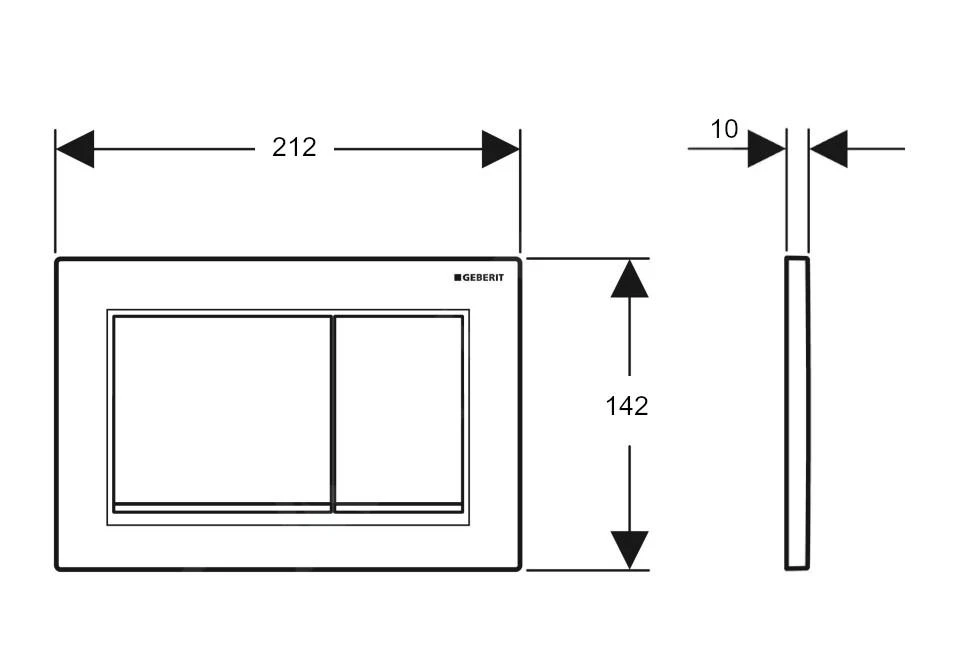 Geberit Omega30 - Bedieningsplaat, Mat Wit/glanzend Chroom 115.080.JT.1 - Afbeelding 2