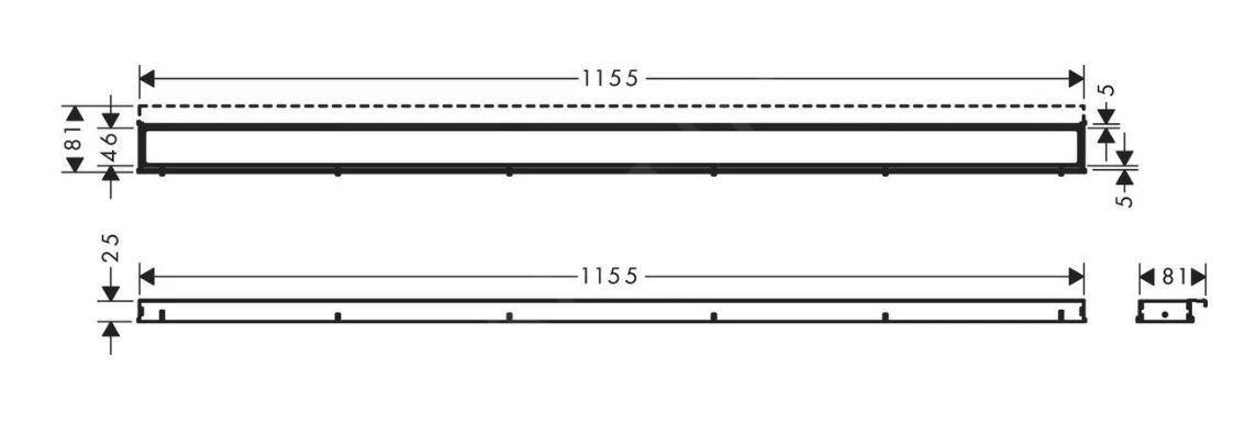 Hansgrohe RainDrain Match - Douchegoot Met Rvs Rooster 1200, In Hoogte Verstelbaar Frame, Chroom 56042000 - Afbeelding 2