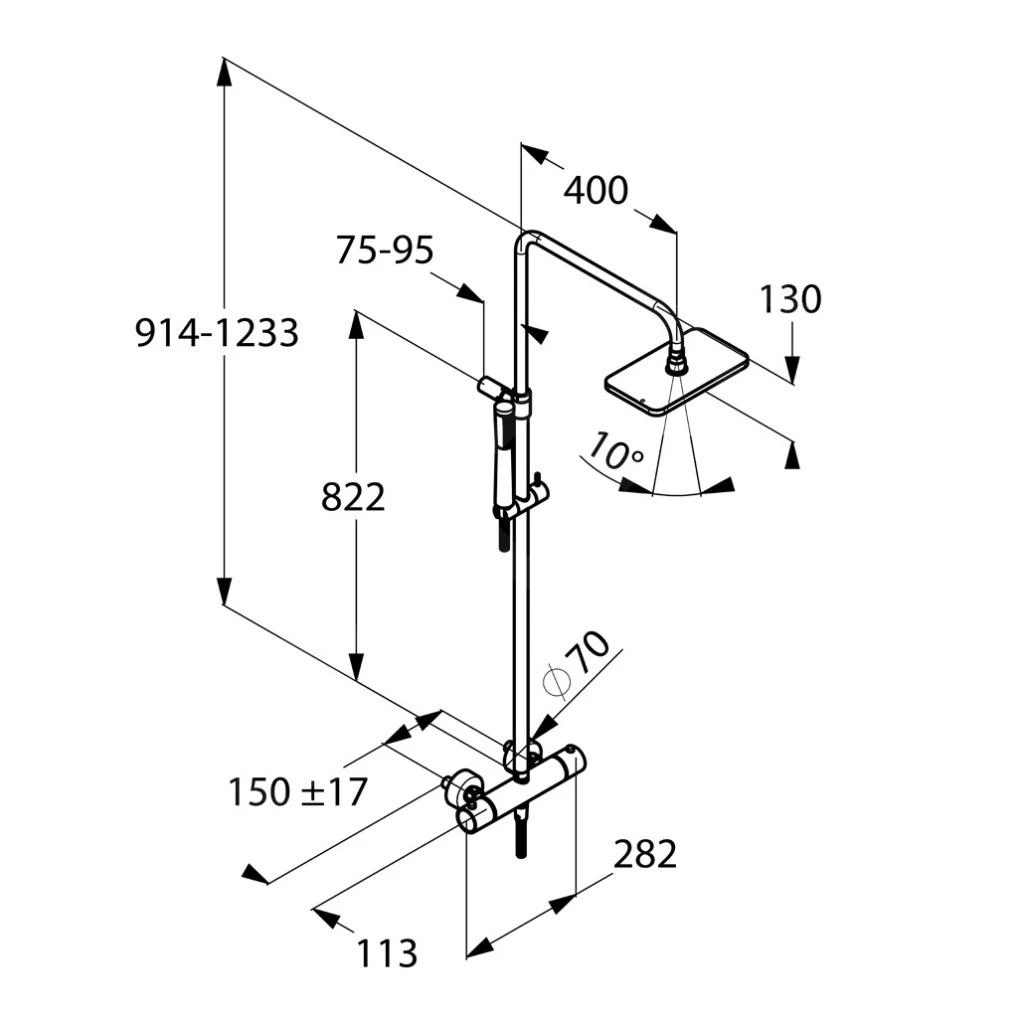Kludi A-Qa - Doucheset Dual Shower System, Met Thermostaat, Chroom 4909505-00 - Afbeelding 2