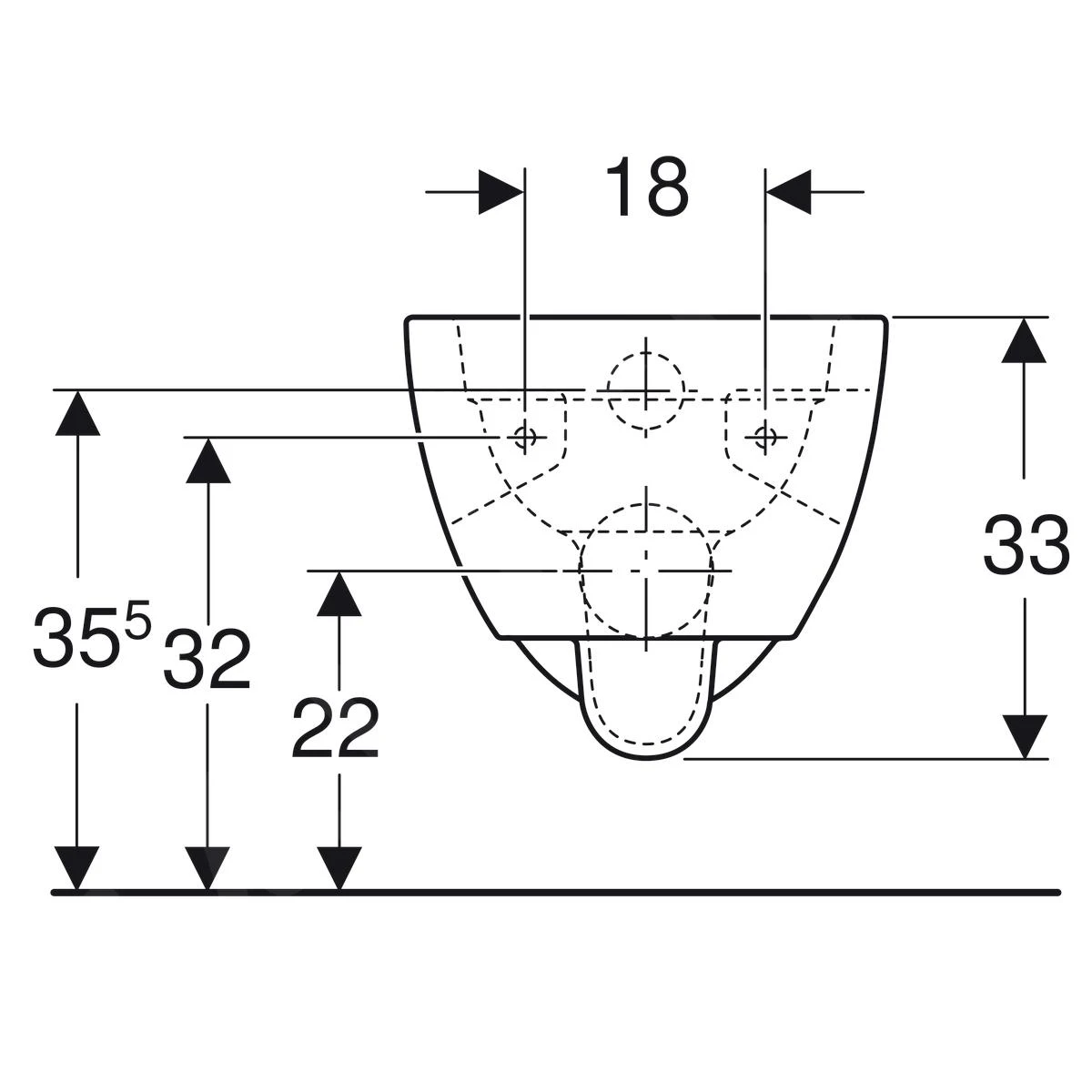Geberit Selnova - Wandcloset, 530x360 Mm, Rimfree, Wit 501.545.01.1 - Afbeelding 3