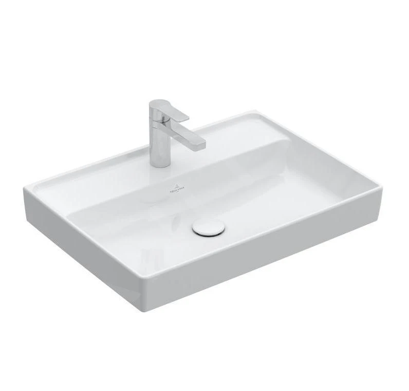Villeroy & Boch Collaro - Wastafel 650x470 Mm, Zonder Overloop, Kraangat, Alpine Wit 4A336601