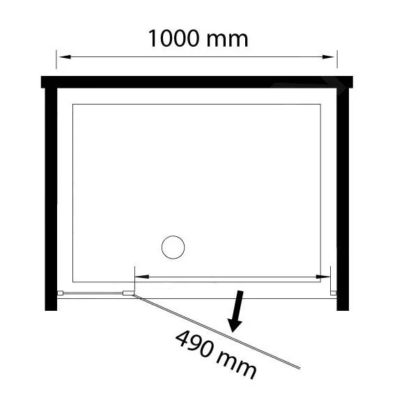 Lansanit LitLUX Slim Tadao - Pendel Douchedeur, Black Line 1000 Mm, Mat Zwart/helder Glas PD3-10-B - Afbeelding 2