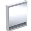 Geberit ONE - Spiegelkast Met LED-verlichting, 750x900x150 Mm, 2 Deuren, Met Nis, Wit 505.832.00.2