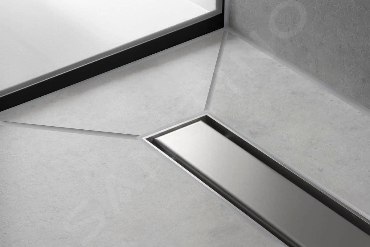 Hansgrohe RainDrain Match - Douchegoot Met Rvs Rooster 1200, In Hoogte Verstelbaar Frame, Chroom 56042000 - Afbeelding 3