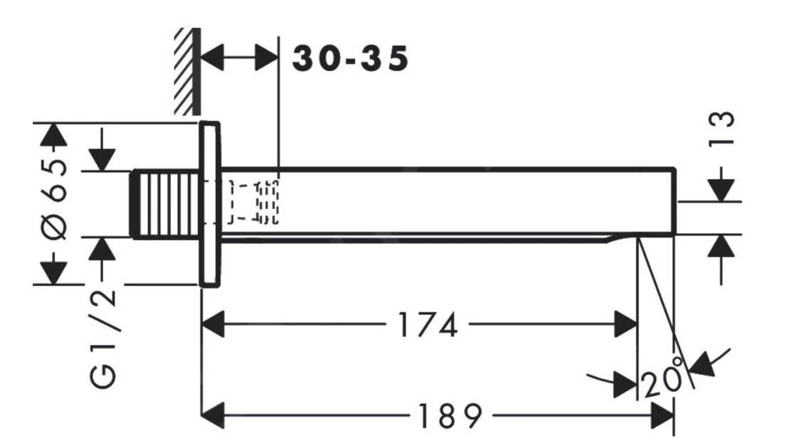 Hansgrohe Finoris - Baduitloop, Mat Wit 76410700 - Afbeelding 2