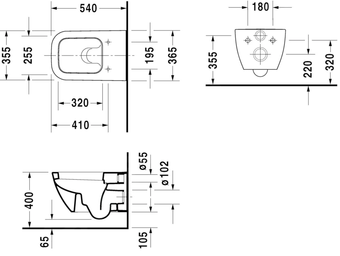 Duravit Happy D.2 - Wandcloset, DuraFix, Alpine Wit 2221090000 - Afbeelding 2