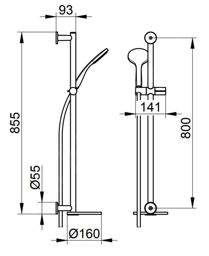 Keuco IXMO - Set Van Solo Douchekop, Houder, Stang En Slang, Chroom/wit 59587010901 - Afbeelding 2