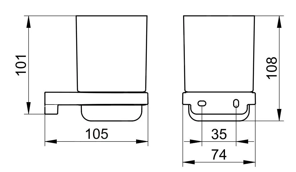 Keuco Collection Moll - Tandenborstelbeker Met Houder, Glas/chroom 12750019000 - Afbeelding 2