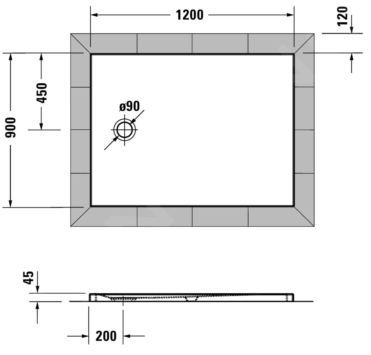 Duravit Tempano - Douchebak 1200x900 Mm, Wit 720198000000000 - Afbeelding 2