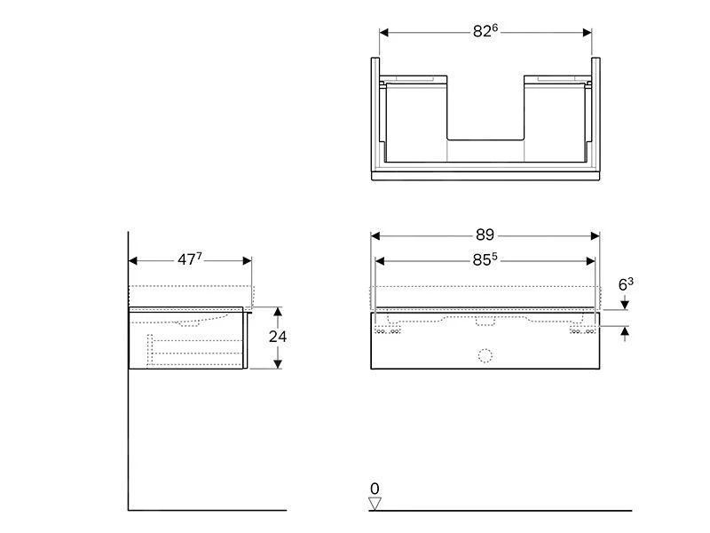 Geberit ICon - Wastafelonderkast 900 Mm, Mat Wit 841290000 - Afbeelding 2