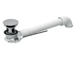 Geberit Toebehoren - Ruimte Besparende Wastafel Sifon Met Overloop, Uitlaat Met Trekstang, Chroom 152.070.21.1