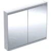 Geberit ONE - Spiegelkast Met LED-verlichting, 1050x900x150 Mm, 2 Deuren, Inbouw, Aluminium 505.804.00.1