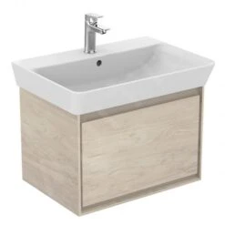 Ideal Standard Connect Air - Wastafelonderkast Cube 650 Mm, 580x409x400 Mm, Decor Licht Hout/lichtbruin Mat E0847UK