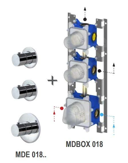 Paffoni Modular Box - Thermostatische Inbouwkraan, Voor 2 Uitgangen, Mat Zwart MDE018NO - Afbeelding 5