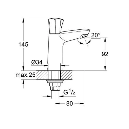 Grohe Costa L - Toiletkraan, Chroom 20186001 - Afbeelding 2