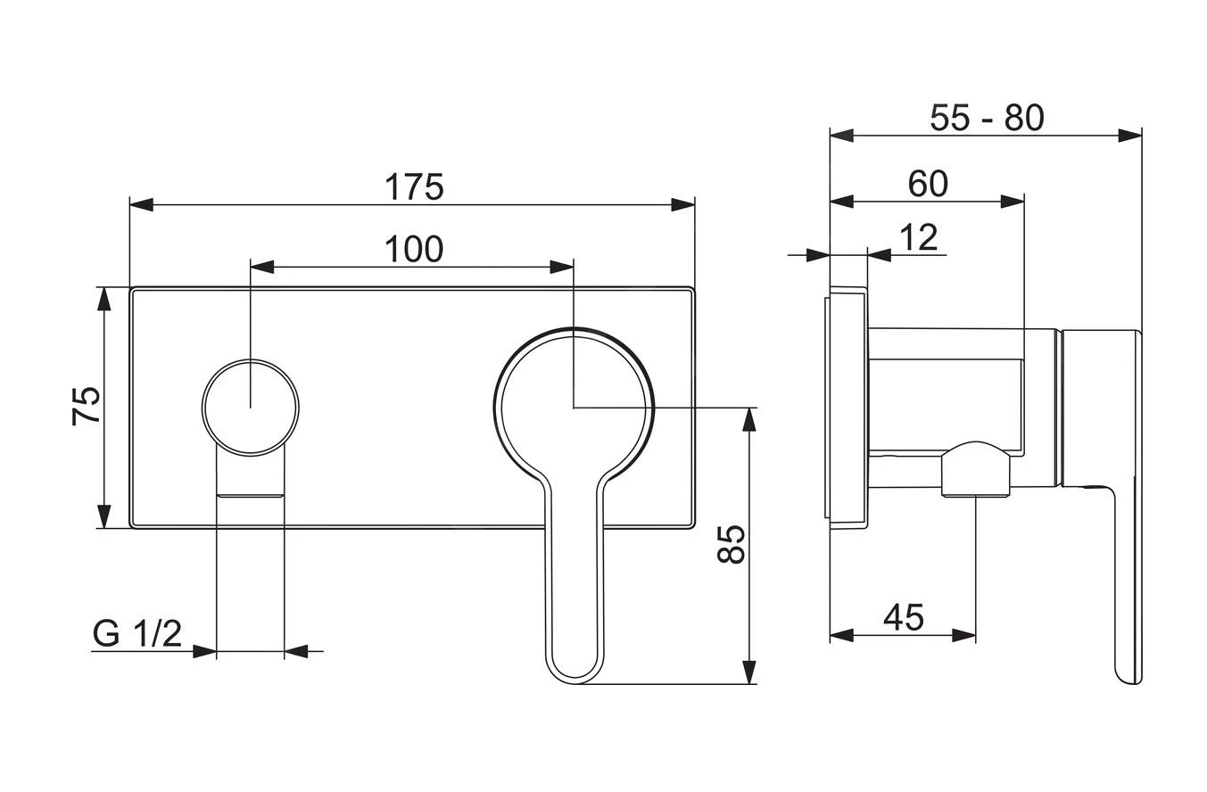 Hansa Designo - Inbouw Douchekraan, Chroom 44509583 - Afbeelding 2