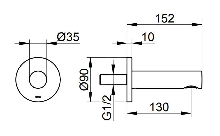Keuco IXMO - Baduitloop, Geborsteld Zwart Chroom 59545130001 - Afbeelding 2