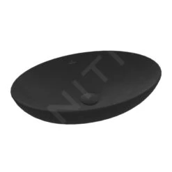 Villeroy & Boch Loop&Friends - Opzetwastafel, 620x420 Mm, Zonder Overloop, CeramicPlus, Ebony 4A4801S5