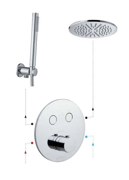 Paffoni Compact Box - Thermostatische Inbouwkraan, Voor 2 Uitgangen, Mat Zwart CPT018NO - Afbeelding 3