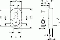 Hansgrohe Inbouwdelen - Inbouwdeel Voor Badmengkraan 31741180 - Afbeelding 2