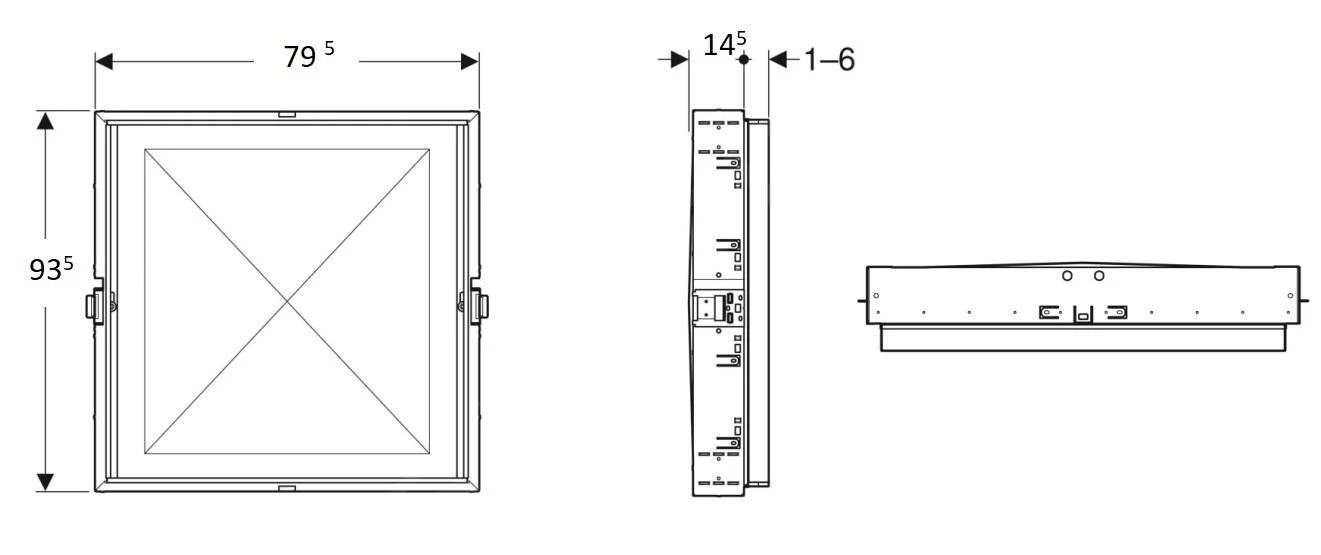 Geberit ONE - Ruwbouwbox 795x935x145 Mm, Voor Geberit ONE Inbouwspiegelkast Met Hoogte 900 Mm 111.942.00.1 - Afbeelding 2
